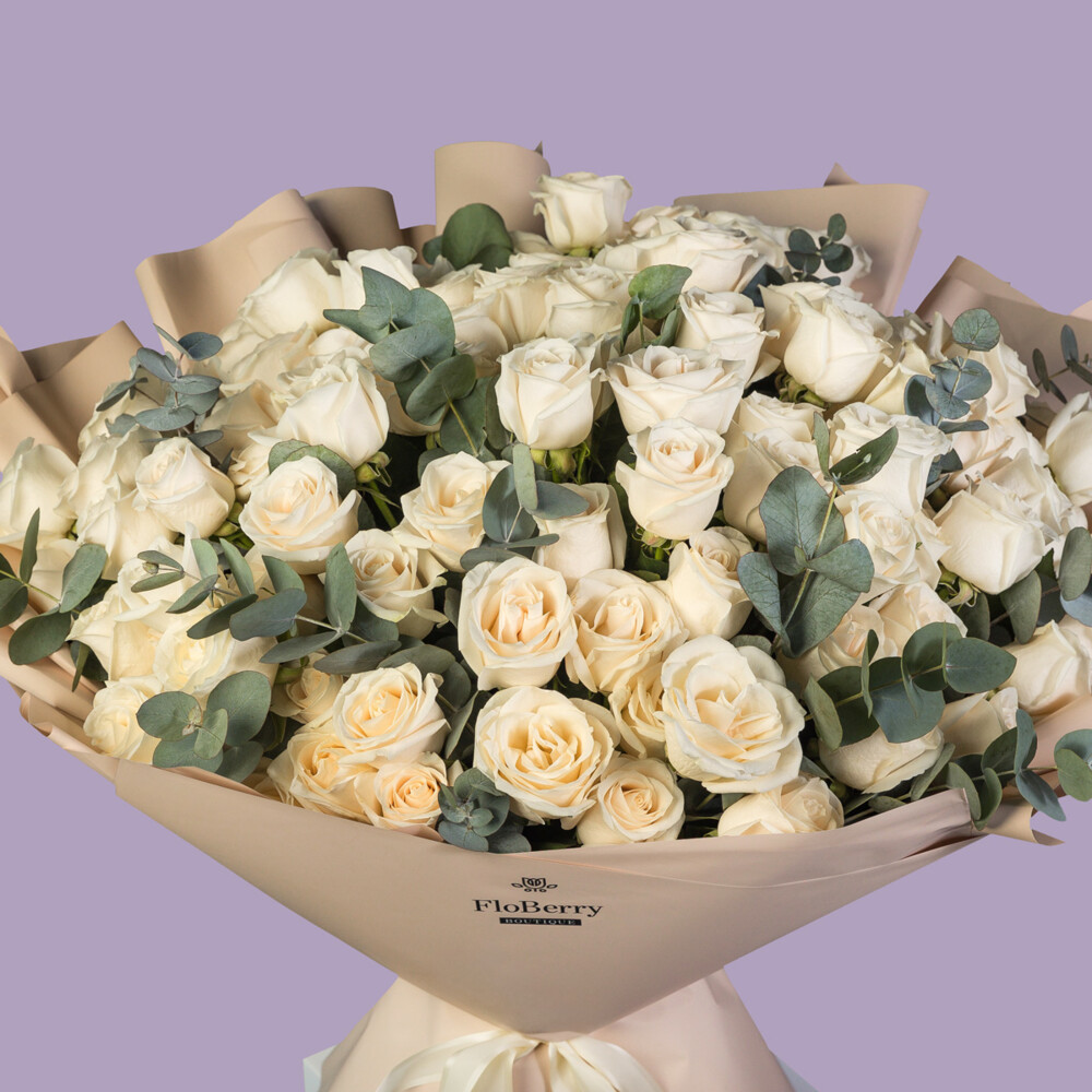 Bouquet of 101 White Roses