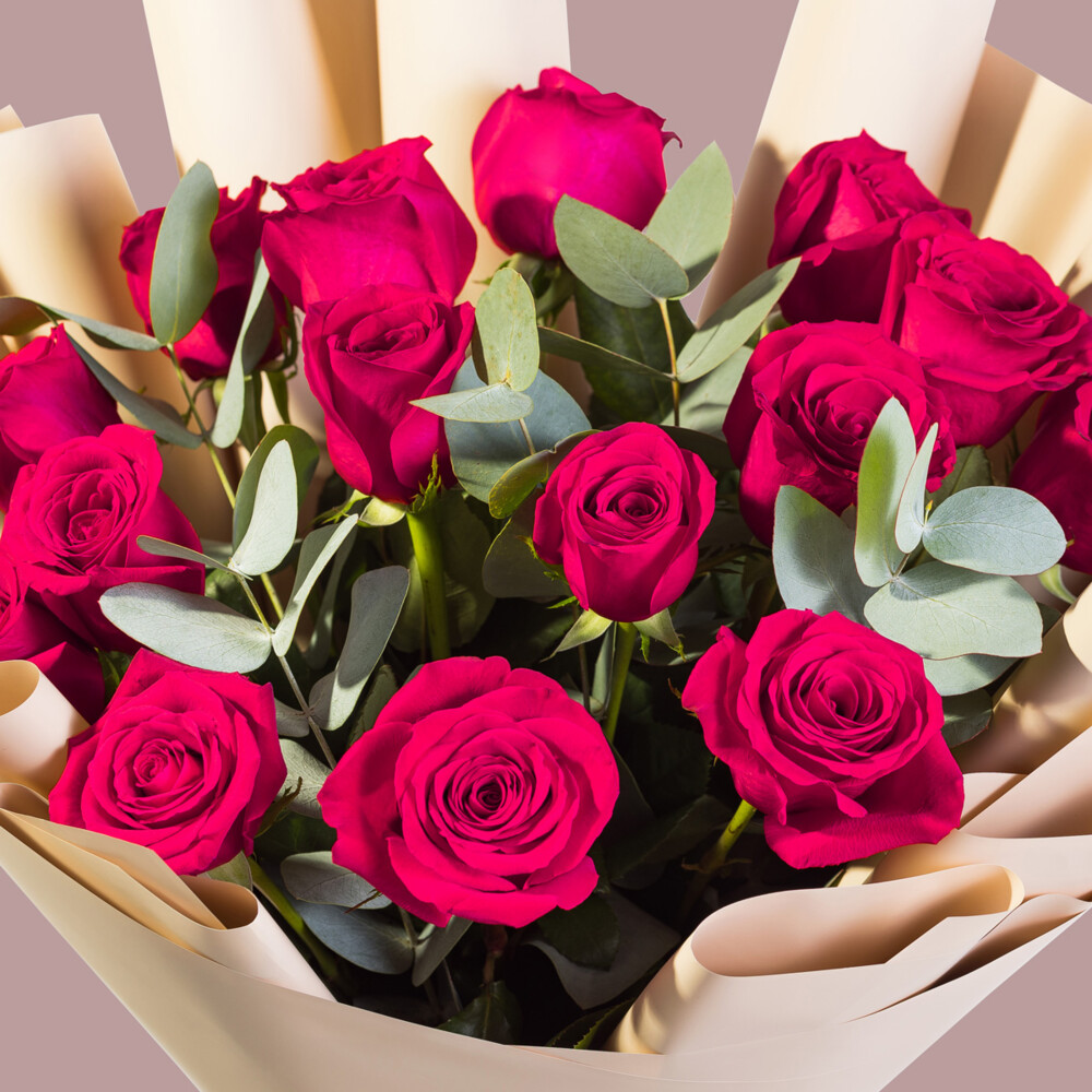 Bouquet of 15 Pink Roses