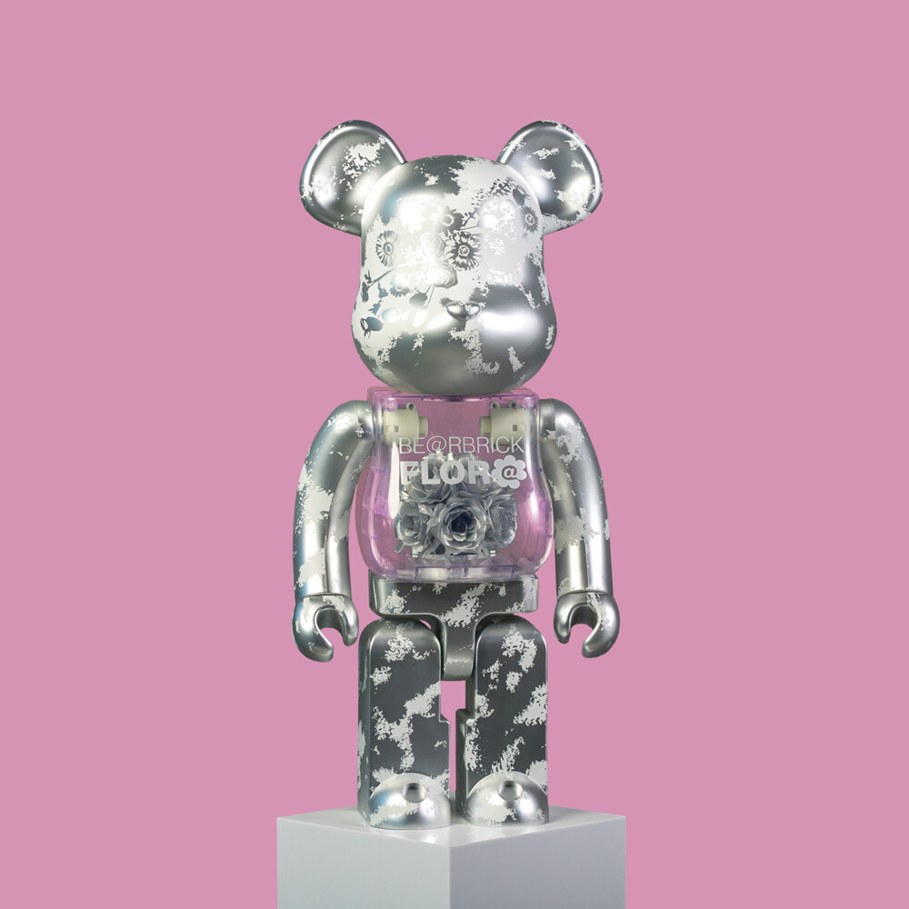 BearBrick 1000 Flora Silver