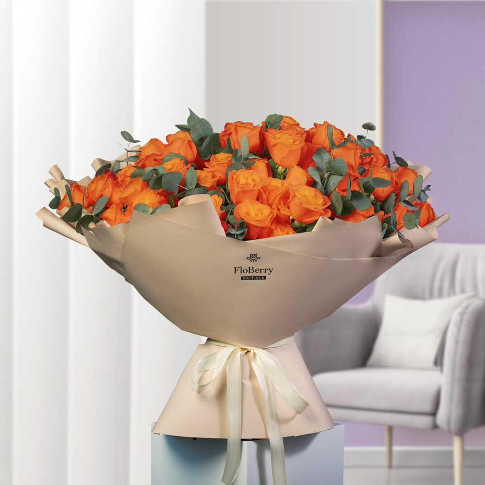 Bouquet of 101 Orange Roses
