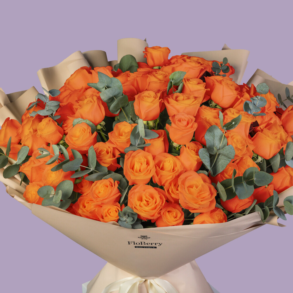 Bouquet of 101 Orange Roses