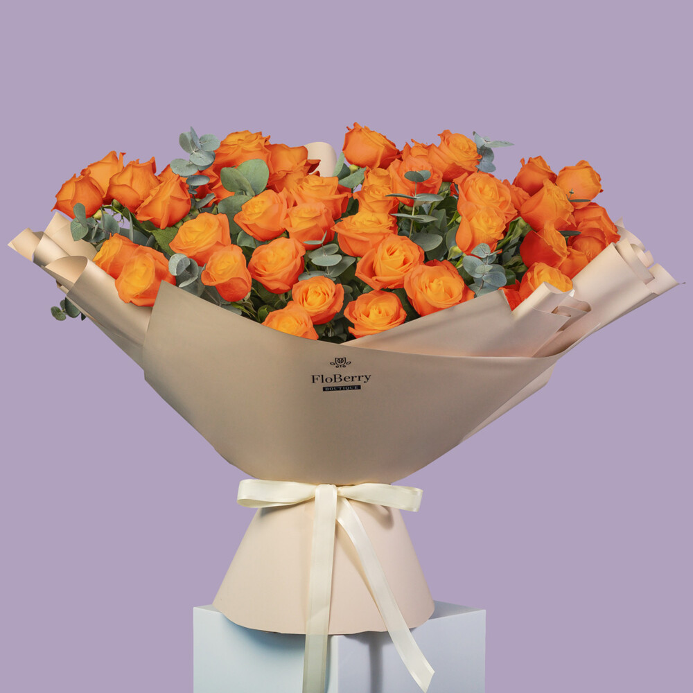 Bouquet of 51 Orange Roses