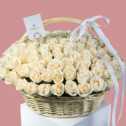 101 White Rose Basket