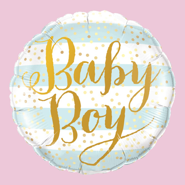 Baby Boy Foil Balloon Stripes