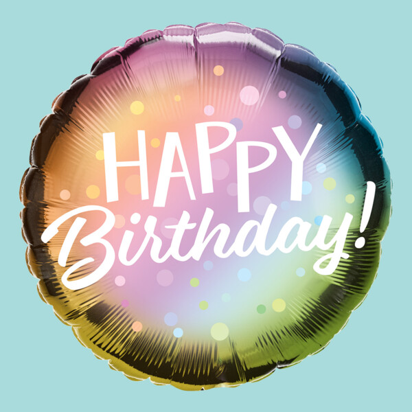 Happy Birthday Foil Balloon Chrome
