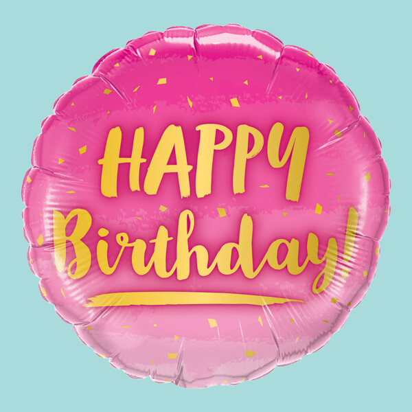 Happy Birthday Foil Balloon Pink