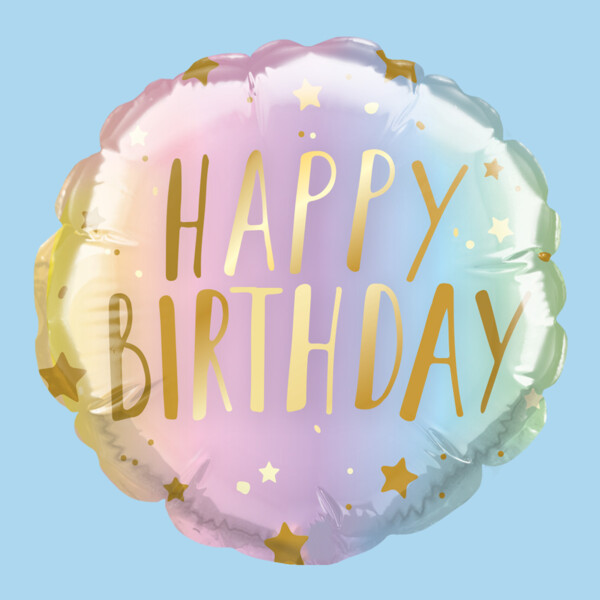 Happy Birthday Foil Balloon Pink Green