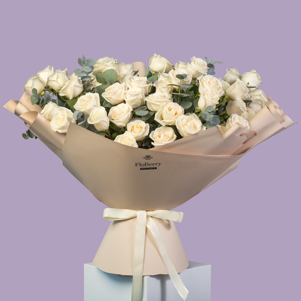 Bouquet of 51 White Roses