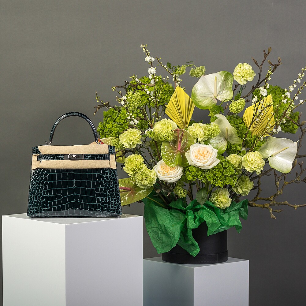 Hermès Kelly 28 Crocodile, Color Vert Cypress