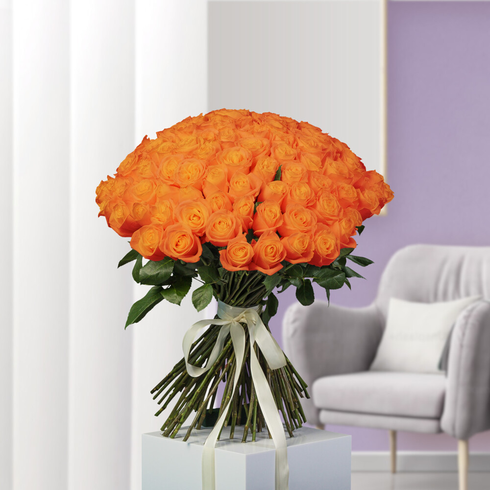 Bouquet of 101 Orange Roses