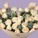 Bouquet of 25 White Roses