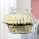 101 White Rose Basket