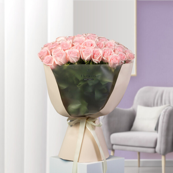 Bouquet of 51 Light Pink Roses