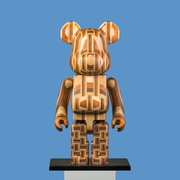 BearBrick 1000 Brown Karimoku Yosegi 2nd Parquet