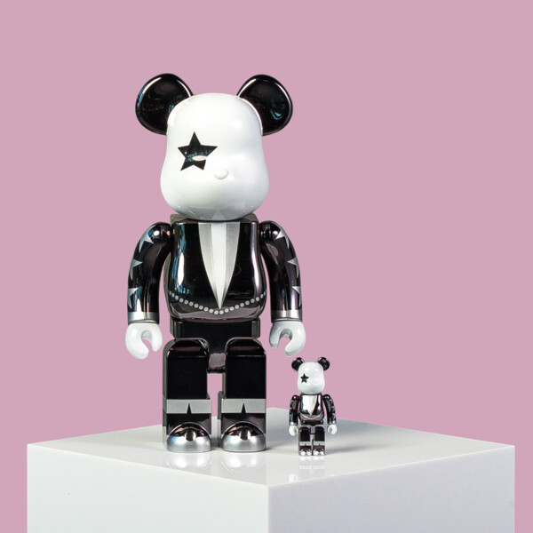 BearBrick 400 100 Kiss Starchild Chrome