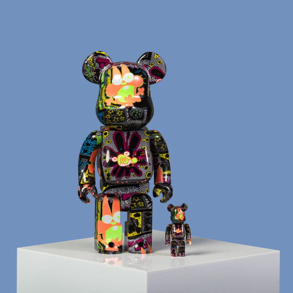 BearBrick 400 100 x Fujio Akatsuka & Rieko Akatsuka Glow In The Dark